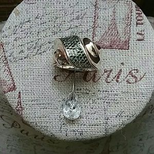 Pave Green Diamond Band Ring (NWOT)